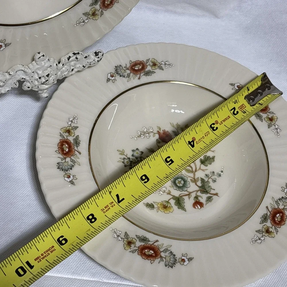 LENOX CHINA TEMPLE BLOSSOM RIMMED SOUP BOWL SET OF 2